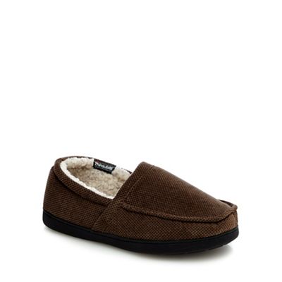 Maine New England Taupe 'Thinsulate' textured slippers